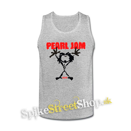 PEARL JAM - Alive Red Black - šedé pánske tielko