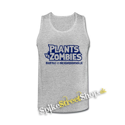 PLANTS VS ZOMBIES - Logo - šedé pánske tielko