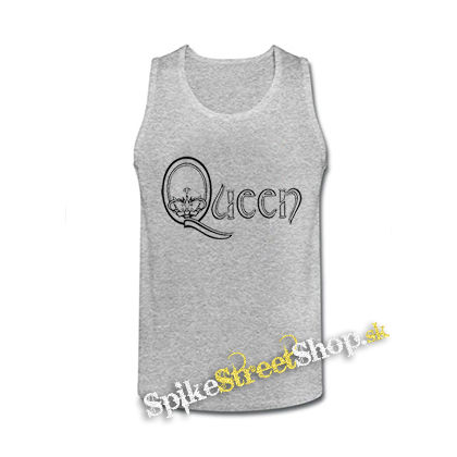 QUEEN - Logo Simple - šedé pánske tielko