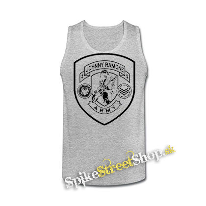 RAMONES - Johnny Ramone Army Logo - šedé pánske tielko