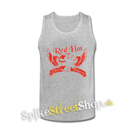 RED HOT CHILI PEPPERS - Red Logo Table - šedé pánske tielko