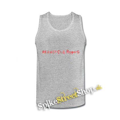 RED HOT CHILI PEPPERS - Red Written Logo By The Way - šedé pánske tielko