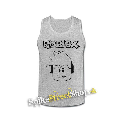 ROBLOX - Logo & Skin Face - šedé pánske tielko