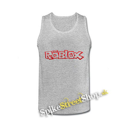 ROBLOX - Logo Red White - šedé pánske tielko