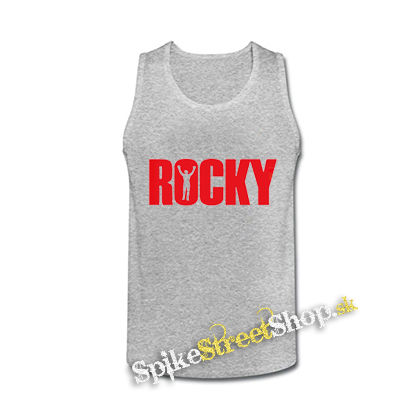 ROCKY - Red Rocky Balboa Movie Logo - šedé pánske tielko