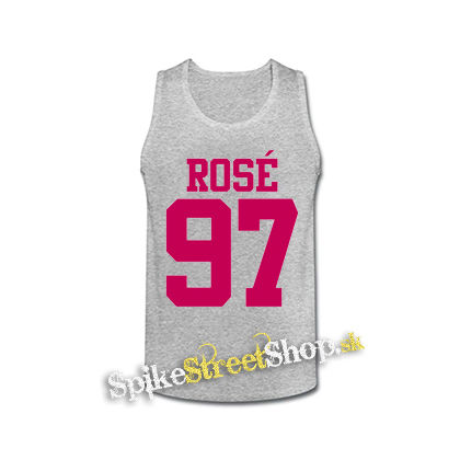 ROSÉ 97 - Pink Logo - šedé pánske tielko