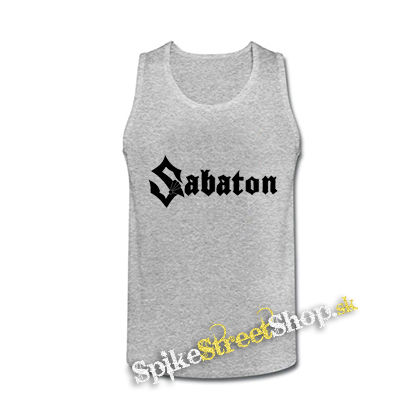 SABATON - Logo CIERNE - šedé pánske tielko