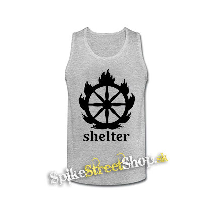 SHELTER - Logo - šedé pánske tielko