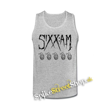SIXX AM - Logo - šedé pánske tielko