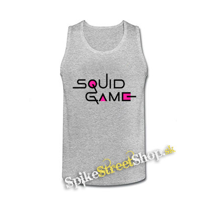 SQUID GAME - Logo Colour Pink - šedé pánske tielko