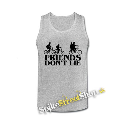 STRANGER THINGS - Friends Don't Lie - šedé pánske tielko