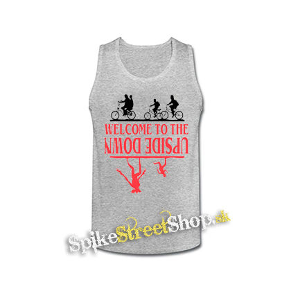 STRANGER THINGS - Welcome To The Upside Down - šedé pánske tielko