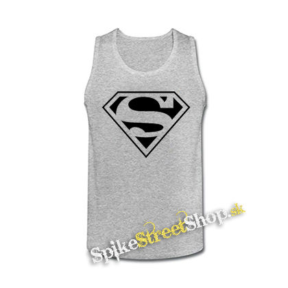 SUPERMAN - Logo - šedé pánske tielko