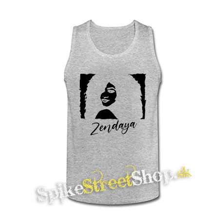 ZENDAYA - Logo & Portrait - šedé pánske tielko