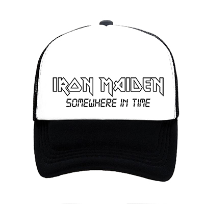 IRON MAIDEN - Somewhere In Time - čiernobiela sieťkovaná šiltovka model "Trucker"