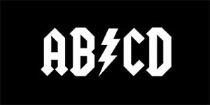 ABCD - široká chrbtová nášivka s rozmerom 33 x 15 cm
