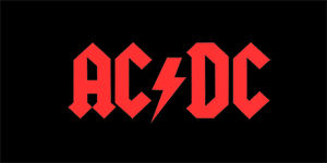 ACDC - Red Logo - široká chrbtová nášivka s rozmerom 33 x 15 cm