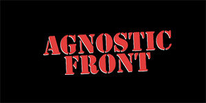 AGNOSTIC FRONT - Logo Red - široká chrbtová nášivka s rozmerom 33 x 15 cm