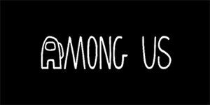 AMONG US - Logo - široká chrbtová nášivka s rozmerom 33 x 15 cm