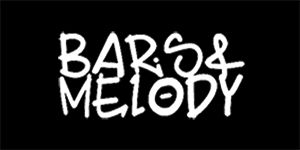 BARS & MELODY - Logo - široká chrbtová nášivka s rozmerom 33 x 15 cm