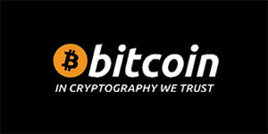 BITCOIN - In Cryptography We Trust - široká chrbtová nášivka s rozmerom 33 x 15 cm