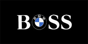 BMW BOSS - široká chrbtová nášivka s rozmerom 33 x 15 cm