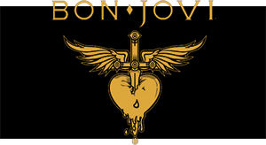 BON JOVI - Yellow Heart - široká chrbtová nášivka s rozmerom 33 x 15 cm