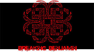 BREAKING BENJAMIN - Red Logo - široká chrbtová nášivka s rozmerom 33 x 15 cm