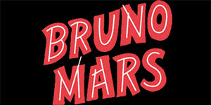 BRUNO MARS - Logo - široká chrbtová nášivka s rozmerom 33 x 15 cm