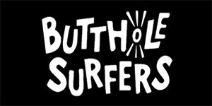 BUTTHOLE SURFERS - Logo - široká chrbtová nášivka s rozmerom 33 x 15 cm