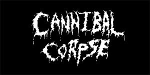 CANNIBAL CORPSE - Old School Logo White - široká chrbtová nášivka s rozmerom 33 x 15 cm