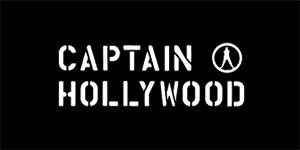 CAPTAIN HOLLYWOOD - Logo - široká chrbtová nášivka s rozmerom 33 x 15 cm