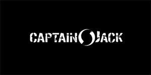 CAPTAIN JACK - Logo - široká chrbtová nášivka s rozmerom 33 x 15 cm