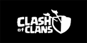 CLASH OF CLANS - Logo - široká chrbtová nášivka s rozmerom 33 x 15 cm