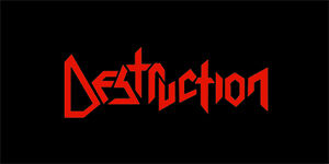 DESTRUCTION - Red Logo - široká chrbtová nášivka s rozmerom 33 x 15 cm