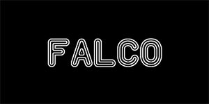 FALCO - Logo - široká chrbtová nášivka s rozmerom 33 x 15 cm