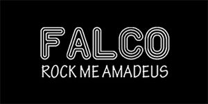 FALCO - Rock Me Amadeus - široká chrbtová nášivka s rozmerom 33 x 15 cm