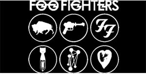 FOO FIGHTERS - Album Collection - široká chrbtová nášivka s rozmerom 33 x 15 cm