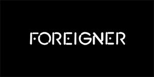 FOREIGNER - Logo - široká chrbtová nášivka s rozmerom 33 x 15 cm