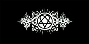 HEARTAGRAM - široká chrbtová nášivka s rozmerom 33 x 15 cm