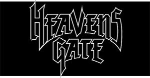 HEAVENS GATE - Logo Speed Metal Cult Band - široká chrbtová nášivka s rozmerom 33 x 15 cm