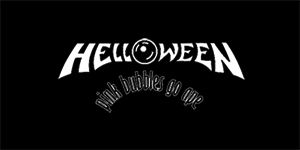 HELLOWEEN - Pink Bubbles Go Ape Logo - široká chrbtová nášivka s rozmerom 33 x 15 cm