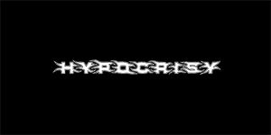 HYPOCRISY - Logo Band - široká chrbtová nášivka s rozmerom 33 x 15 cm