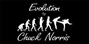 CHUCK NORRIS - Evolution By Chuck Norris - široká chrbtová nášivka s rozmerom 33 x 15 cm