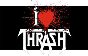 I LOVE THRASH - široká chrbtová nášivka s rozmerom 33 x 15 cm