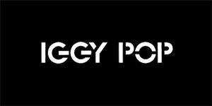 IGGY POP - Logo - široká chrbtová nášivka s rozmerom 33 x 15 cm
