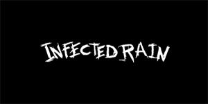 INFECTED RAIN - Logo - široká chrbtová nášivka s rozmerom 33 x 15 cm