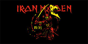 IRON MAIDEN - Red Yellow Senjutsu Samurai - široká chrbtová nášivka s rozmerom 33 x 15 cm