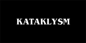 KATAKLYSM - Logo - široká chrbtová nášivka s rozmerom 33 x 15 cm