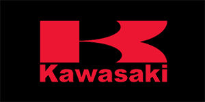 KAWASAKI - Logo - široká chrbtová nášivka s rozmerom 33 x 15 cm
